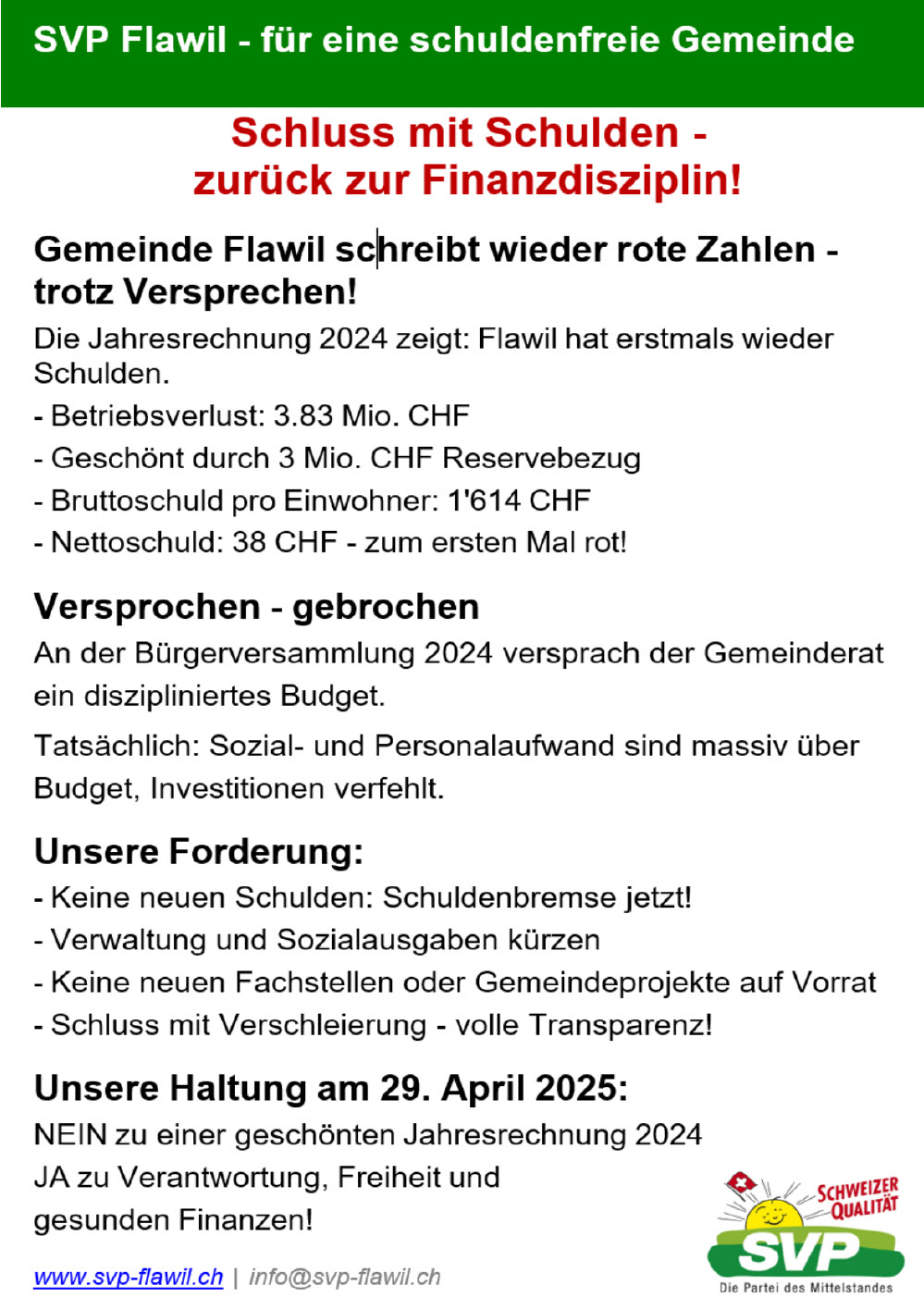 Botschaft fr Buergerversammlung